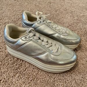 Zara Metallic Platform Sneakers
